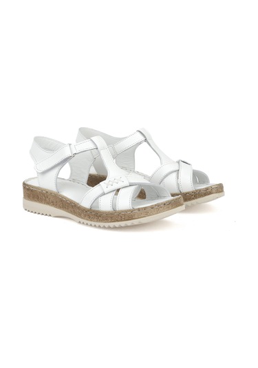 Ziya, Kadın Hakiki Deri Sandalet 1511051z011 Beyaz 1511051z011 500 Beyaz