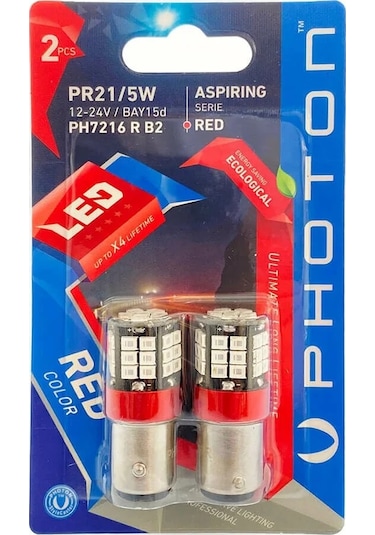P21/5W ÇİFT DUY KIRMIZI LED STOP OTO AMPULÜ PHOTON PH7216R