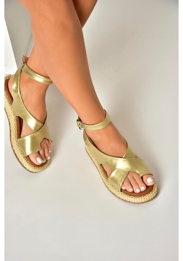 Fox Shoes U973264509 Altın Kadın Sandalet Altın