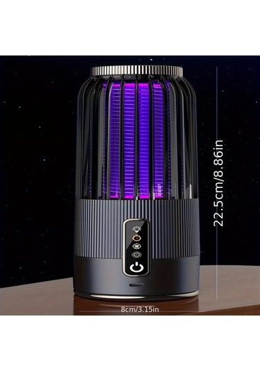Xuweiwei Gri Usb Ve Güneş Şarjlı Sivrisinek Öldürücü Lamba 3 Zaman Ayarı Ev Kamp Taşınabilir Böcek Kovucu