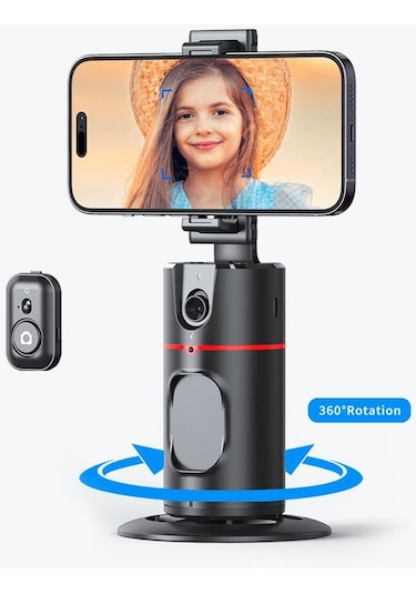 Torima P02 Profesyonel 360 Derece Gimbal Öz Çekim Telefon Sabitleyici Video Çekimi Siyah
