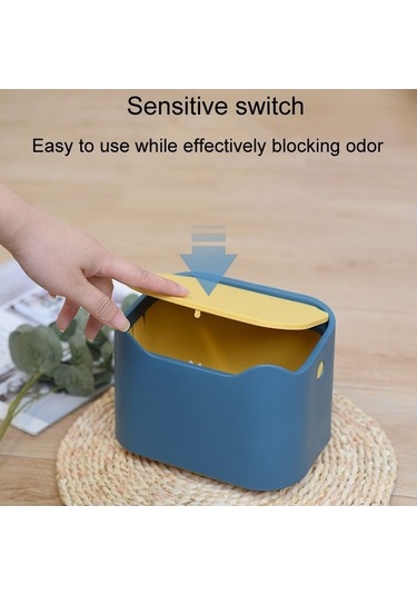 Tongxida 17,8x13x13,5cm Beyaz Pembe İtmeli Küçük Çöp Kovası Evcil Hayvan Kum Kabı Koku Önleyici Diğer