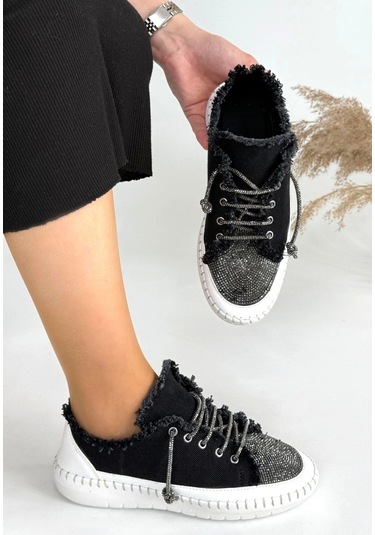 Enber Siyah Kot Bağcıklı Spor Ayakkabı Siyah