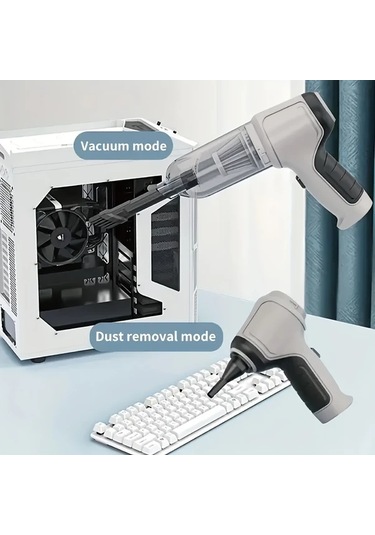 Honeybeeshop Siyah Evde Arabada Kullanilabilen Cok Fonksiyonlu Ucu Bir Arada Kablosuz El Supurgesi Toz Tuy Ceker Ufler