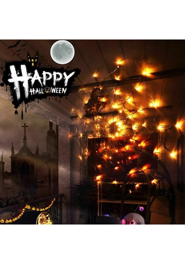 Cadılar Bayramı Led Su Geçirmez Dize Işık Cadılar Bayramı Örümcek Web Işık Pil/usb Uzaktan Tatil Işık Korku Perili Ev Sahne Dekor Sıcak Beyaz