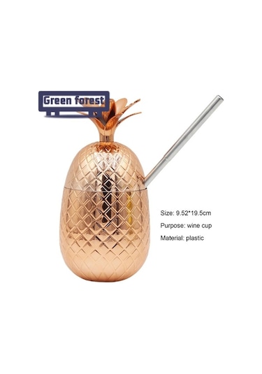 Createtech Yeşil Orman Ananas Bardak, Pratik Kupalar, Mutfak Araçları 07 Beyaz