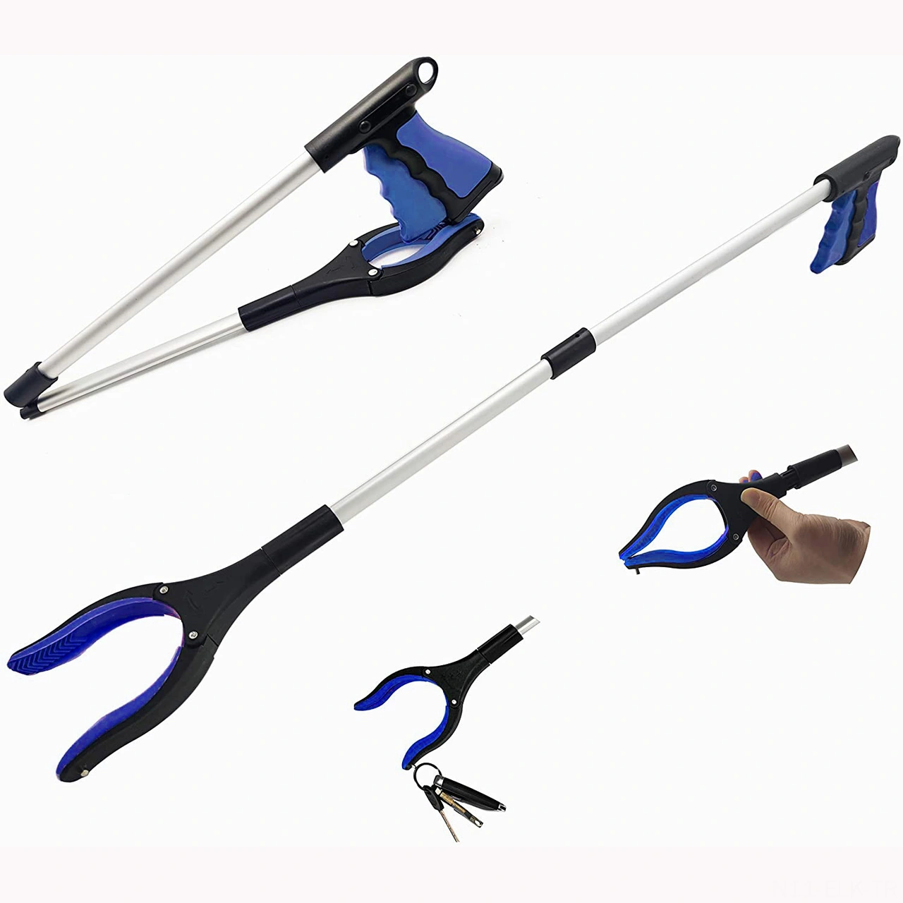 Xindoker Alüminyum Boru Çekirdekli Çok Amaçlı Nesne Kaldırma Aleti - Kolay Kullanıma Dair 32 İnç Genişlik Gümüş - Mavi