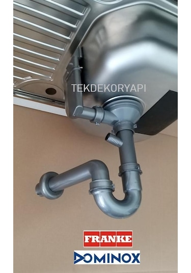 Dominox Franke Evye Sifon Takımı Kare Taşma