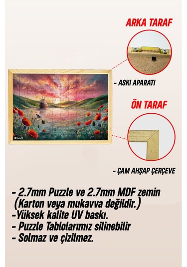 Ahşap Çerçeveli Puzzle - Tablo Hthp - 016 23 X 32 120 Parça