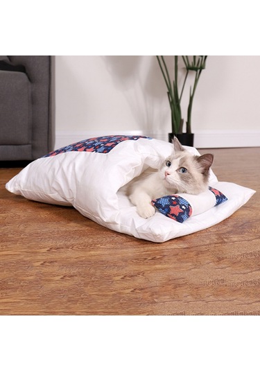 Kedi Yatağı, Çıkarılabilir Ve Yıkanabilir, Tüm Mevsimler İçin, Lacivert Kedi M 3-10 Kedi