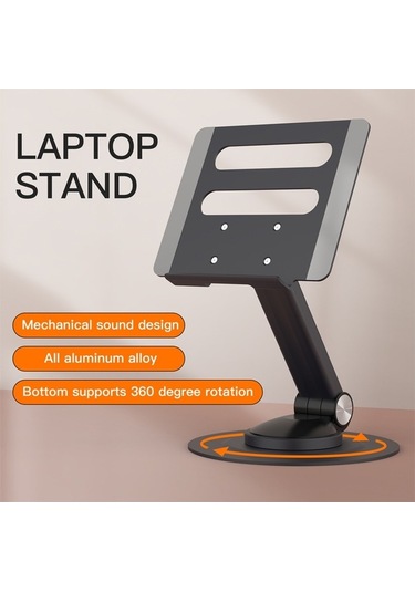 Ebitda Küçük Boy Alüminyum Masaüstü Katlanır Dizüstü Bilgisayar Braketi Ayarlanabilir Soğutma Standı - Gümüş