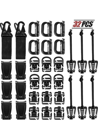 Suntek Dişli Klip Için Molle Sırt Çantası Molle Aksesuar Siyah