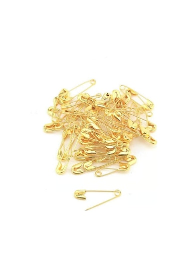Melodi Scarf Kadın Tesettür Ve Çok Amaçlı Gold Çengelli İğne 50 Adet Gold