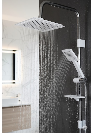 02-44 Lavabo Banyo Bataryası Robot Duş Takımı Musluk Armatür Siyah Beyaz Krom Gold Renkler Beyaz - Krom