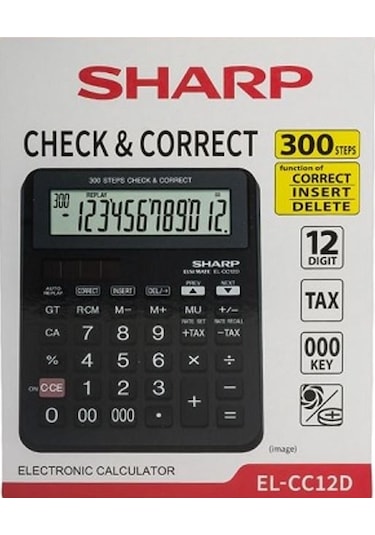 Sharp EL-CC12D 12 Hane İşlem Kontrollü Masaüstü Hesap Makinesi