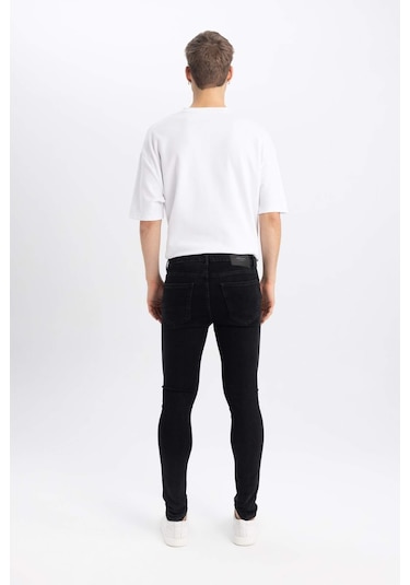 Defacto Super Skinny Fit En Dar Kalıp Normal Bel Ekstra Dar Paça Jean Pantolon R8752AZ24SPNM40 Siyah
