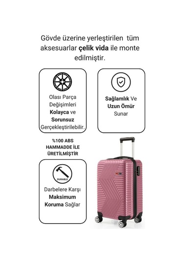 G&d Polo Suitcase Abs Gül Kurusu Kabin Boy Valiz 600.08-k Gülkurusu