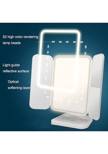 Ctbx 430 Üç Taraflı Katlanır Led Makyaj Aynası