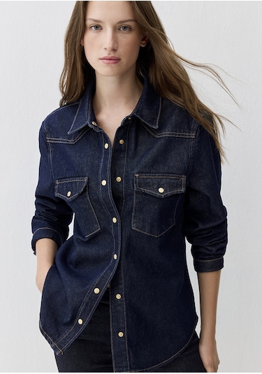 Mavi - Angela Classic Denim Rinse Jean Gömlek 1210819-90120 Lacivert