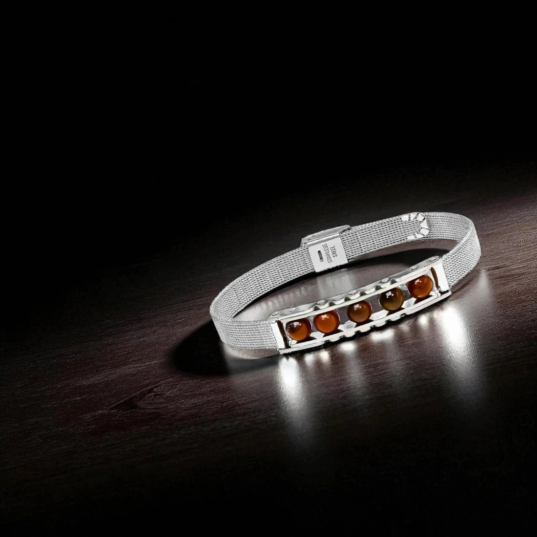 Moncuk Design Kaplan Gözü Taşı Ve Paslanmaz Çelik Bileklik 33512b23d4 Çok Renkli