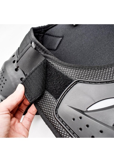 Çocuk Göğüs Arka Koruyucu Yelek Dişli Çocuk Motosiklet L Beden Siyah