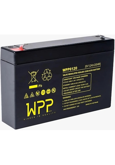 6 Volt 12 Amper Wpp Marka Akü