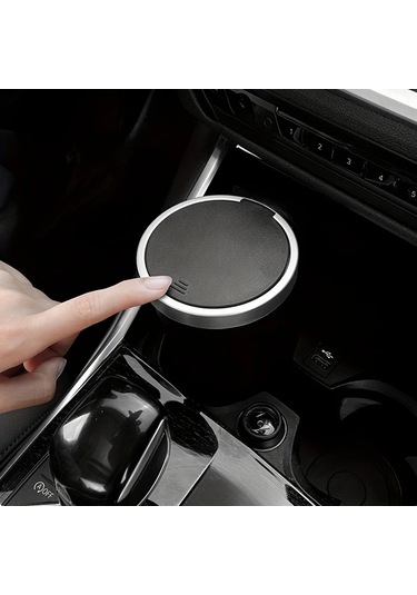 Xuweiwei Gümüş Renkli Basmalı Kapaklı Araç Çöp Kutusu Ve Saklama Kutusu