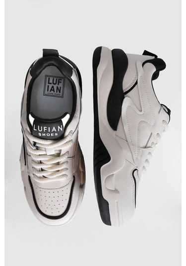 Lufian Maya Kadın Sneaker Ayakkabı Bej Siyah Bej Siyah