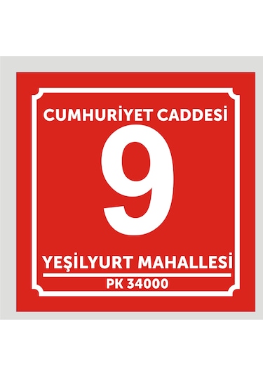 Kapı Ve Daire Numarası 10cmx10cm Aliminyum Metal Levhaya Baskı