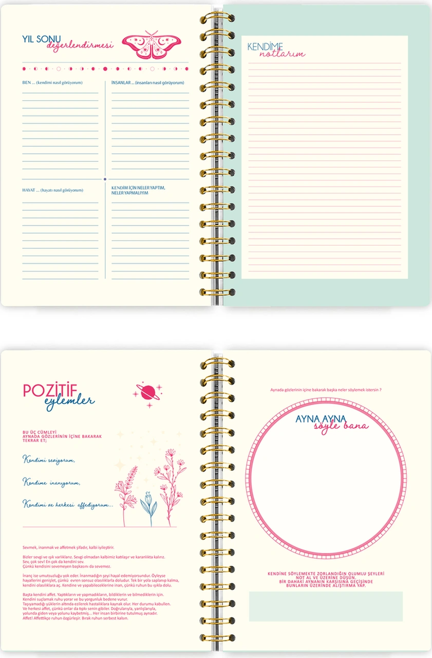 Spiralli Sert Kapak 2026 Haftalık Motivasyon Ajandası A5 2552