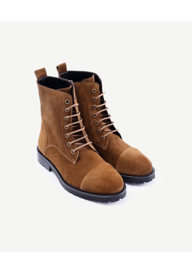 Yargıcı İnce Tabanlı Deri Bağcıklı Bot 25kkay4022x 057 Kahverengi