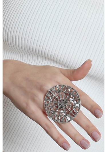 Labalaba Kadın Antik Gümüş Kaplama Ayarlanabilir Örümcek Ağı Figürlü Yüzük Gümüş