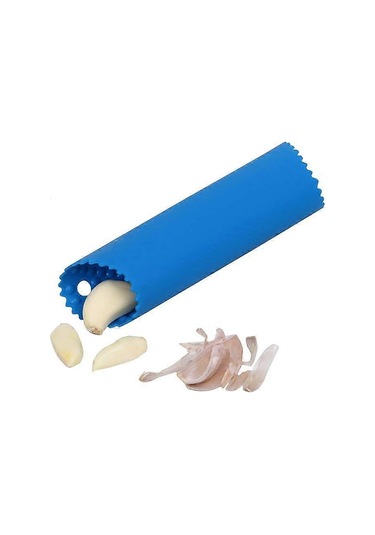 Silikon Sarımsak Soyucu - El Kokusu Olmadan Saniyeler İçinde Sarımsak Dişlerini Soyar - Cilt Silindiri - Mavi Siyah