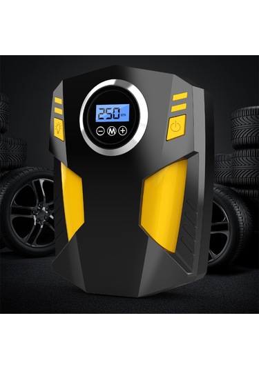Samdoo 12v Araçlı Dijital Göstergeli Hızlı Şişirici, 3 Fişli 150 Psı El Tipi Mini Pompa