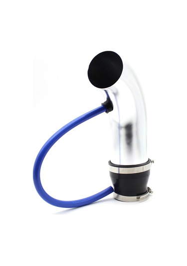 Vkemall Alüminyum Araç Hava Girişi Seti 76mm - Gaz Tepkisi & Beygir Gücü Artırıcı Evrensel Uyumlu Gümüş