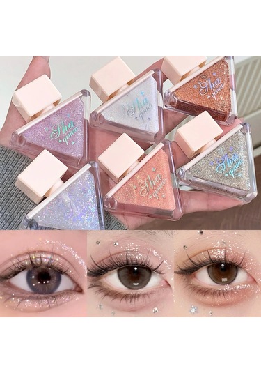 Elmas Köpüklü Sıvı Göz Farı Sedefli Pembe Tek Renkli Glitter Göz Farı Su 02 6.5ml 01