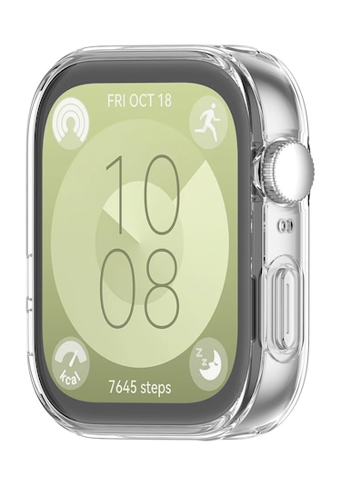 Huawei Watch Fit 3 Uyumlu Şeffaf Silikon Kasa Ve Ekran Koruyucu
