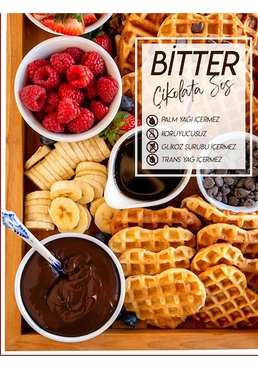 Bitter Çikolata Sos- Waffle & Pankek & Tatlı & Dondurma Sos-300gr