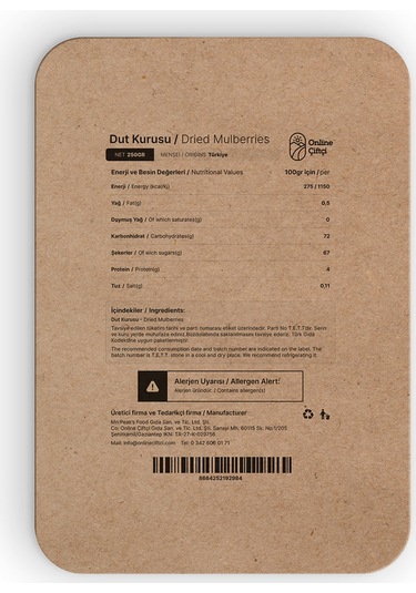 Online Çiftçi Dut Kurusu 4 x 250 G