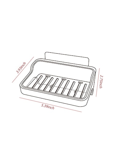 Dofolink Beyaz Duvar Tipi Sabun Tutucu - Delik Açmadan Kurutucu, Çift Askı, Sponge/ Fırça Uyumlu, Su Tükenimi Hızlı, Banyo/mutfak Kullanıma Uygun Beyaz