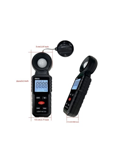 Boatshop1 Siyah Dijital Işık Ölçer Luxmetre 20 Lux 200000 Lux 18500 Fc Aydınlatma Ölçüm Cihazı Pil Dahil Değil