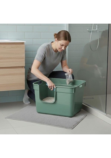 Herniks Tanos Yarı Açık Kedi Tuvaleti 54x40x32 - Yeşil