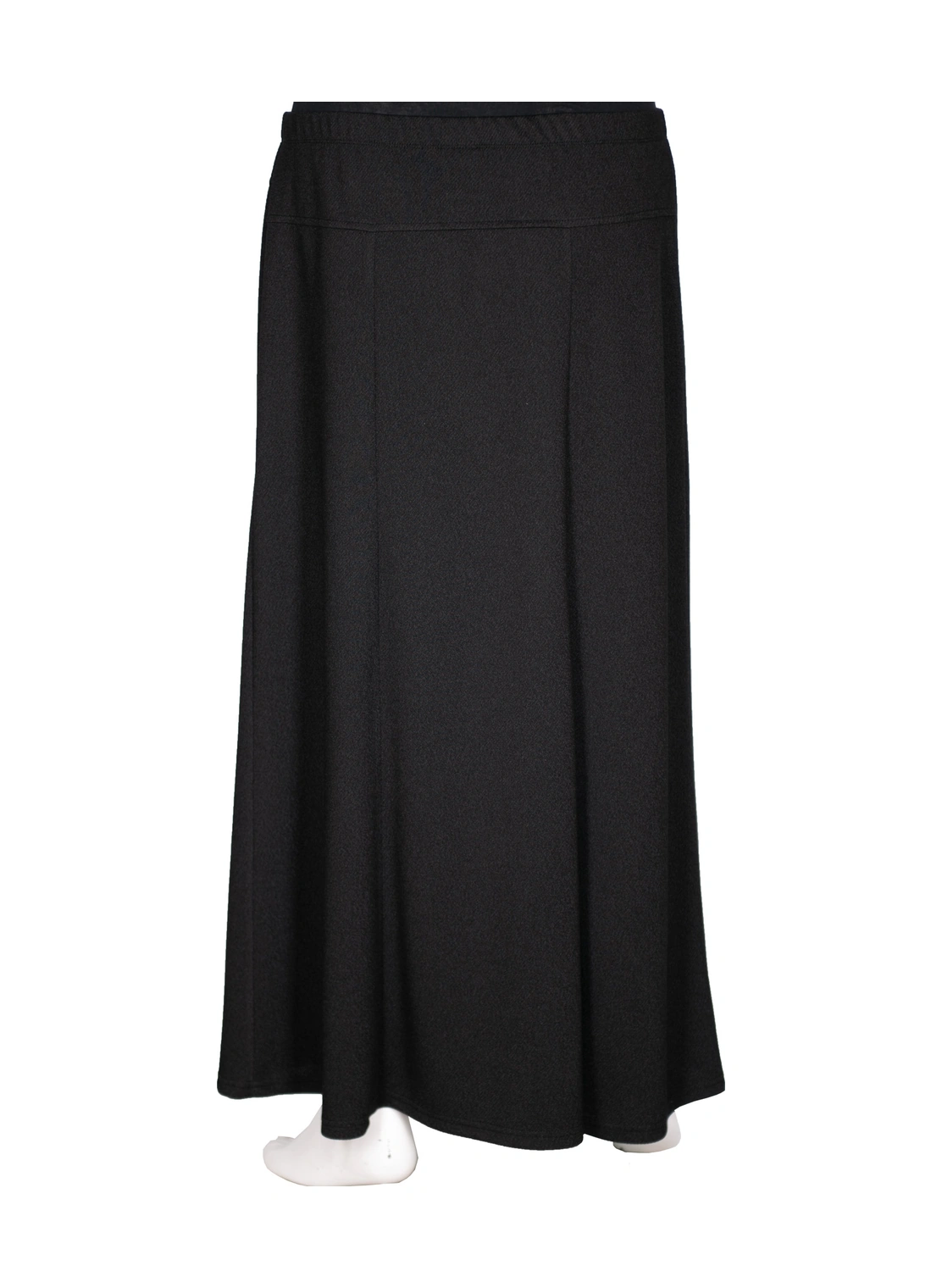 Hesna Kadın Nida Kışlık Büyük Beden Taşlı Astarsız Latikli Siyah Etek Siyah