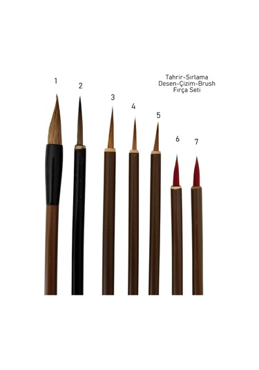 Çini Tahrir, Seramik Sırlama Fırça Seti, Seramik Boyama, Çini, Vazo, Resim, Brush-7 Adet