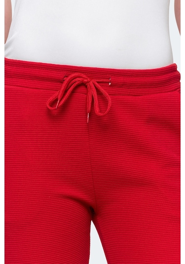 Slazenger Poll 2 Li Set Kadın Eşofman Altı Bej - Kırmızı