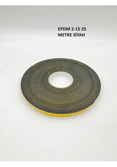 Contacall Epdm Kauçuk Kapı Pencere İzolasyon Bandı Yapışkan Sünger 2 Mm Kalınlık 15 Mm Genişlik 25 Metre Uzunluk / Epdm 2x15