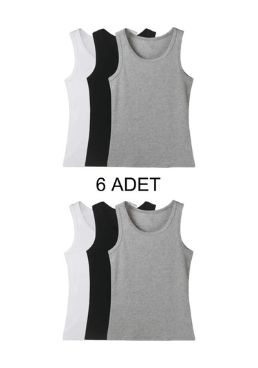 6'lı Paket Karışık Renk Pamuklu Erkek Atlet 2 Çift Çorap Hediyemizdir 001