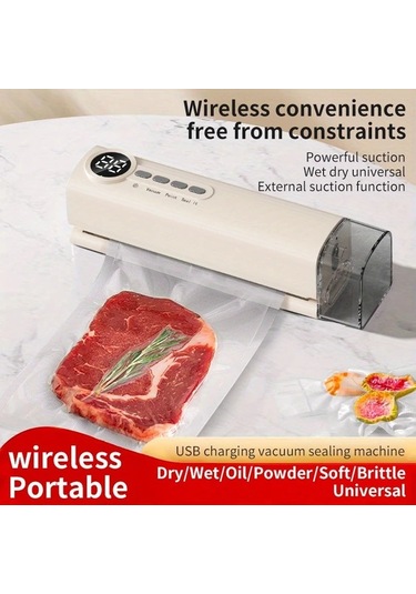 Honeybeeshop Siyah Gıda Koruma Kompakt Usb Vakum Sızdırmazlık Cihazı Otomatik Çalışma Dijital Ekran 62kpa Emiş Şişirme Çıkarma Su Depolama