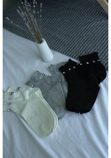 Dress Code Couture Fırfırlı Ve Taşlı Çoraplar 309962016 Beyaz