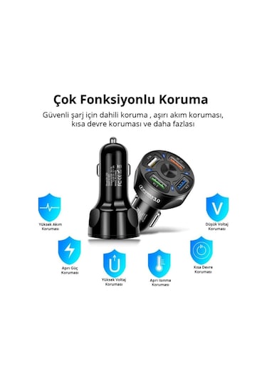 Zuidid Araç Hızlı Şarj 4 Usb 7 A Çoklu Hızlı Şarj Adaptörü